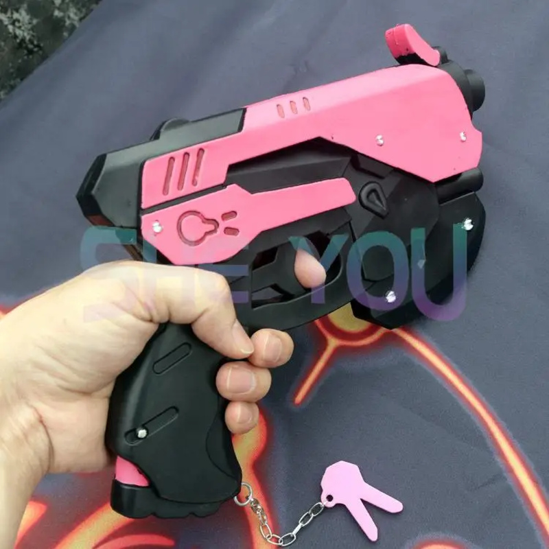 Dva Cosplay Prop - 2025年アニメゲームOWプロップスD.VaアクセサリーDVAコスプレ小道具PVCトイピストルキャップガン武器27cm * 19cm