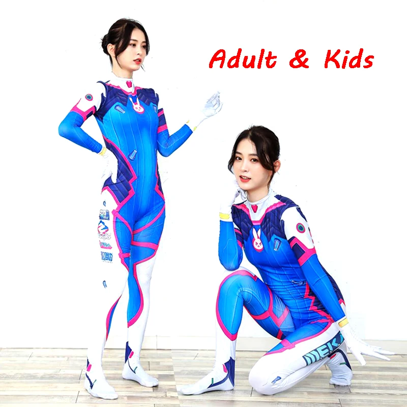 Dva Cosplay Prop - ハロウィンコスチューム 3Dプリント レディD.V.A.コスチューム 女性用プラスサイズ コスプレ D.V.A.