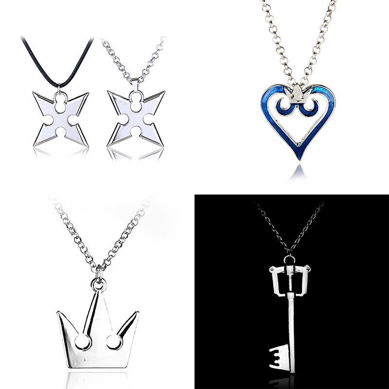 Keyblade Cosplay Prop - 男性と女性のためのゲームキングダムハートペンダントネックレス,ソラキーブレード,クラウンチャーム,チョーカー,コスプレジュエリーギフト,ステートメント