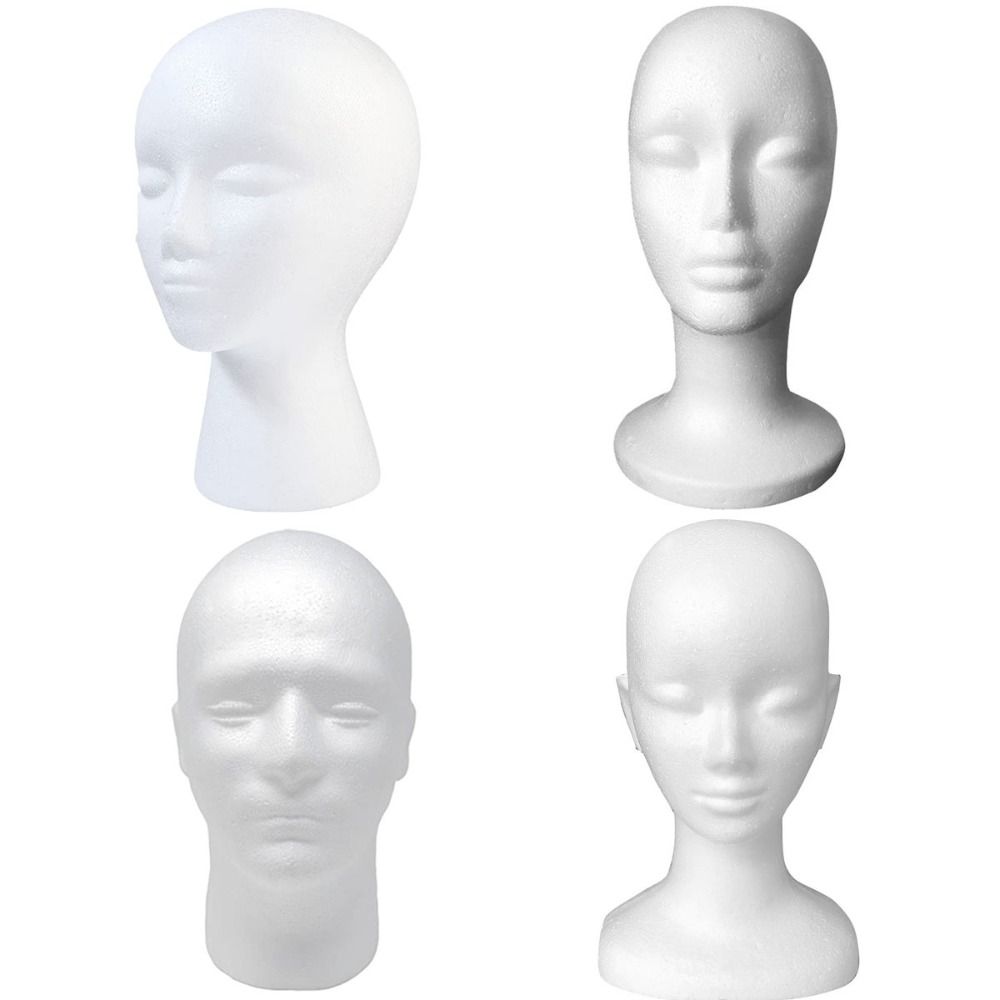 Cosplay Prop Foam - メガネ展示スタンド 女性頭部模型 ダミー フォームマネキン スタイロフォームマネキンヘッド ヘッドモデル