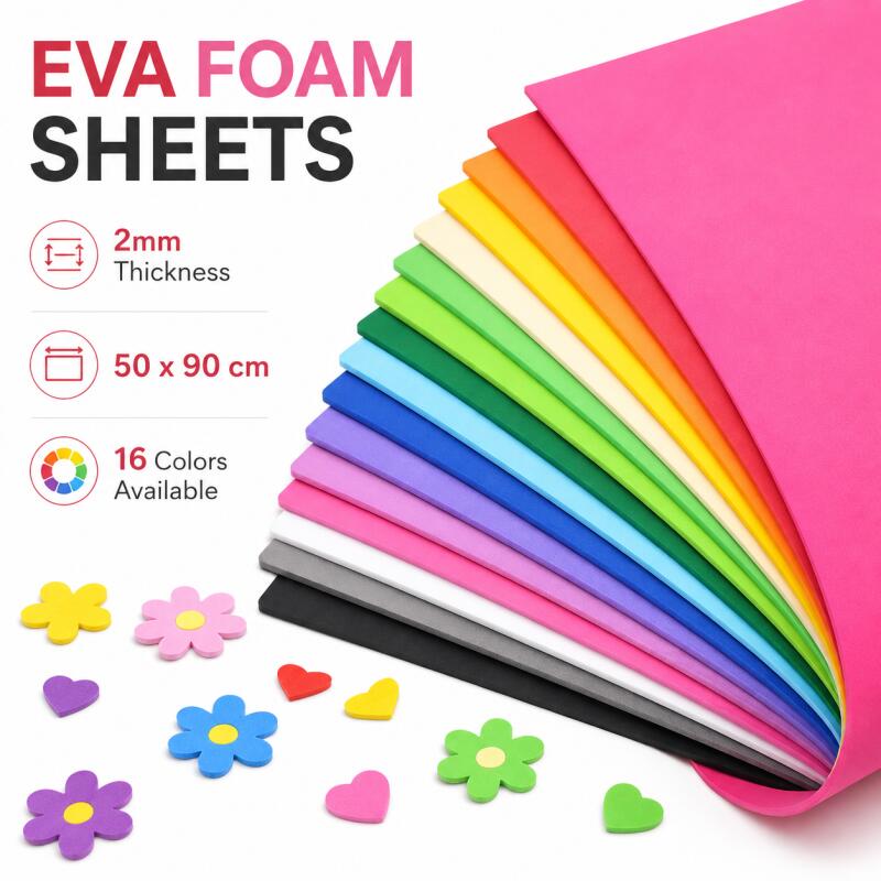 Cosplay Props Eva Foam - 2枚のEVAフォームシート、カラフルで柔らかく耐久性のあるクラフトフォーム、DIYコスプレ衣装、アート＆小道具用、50x90cm