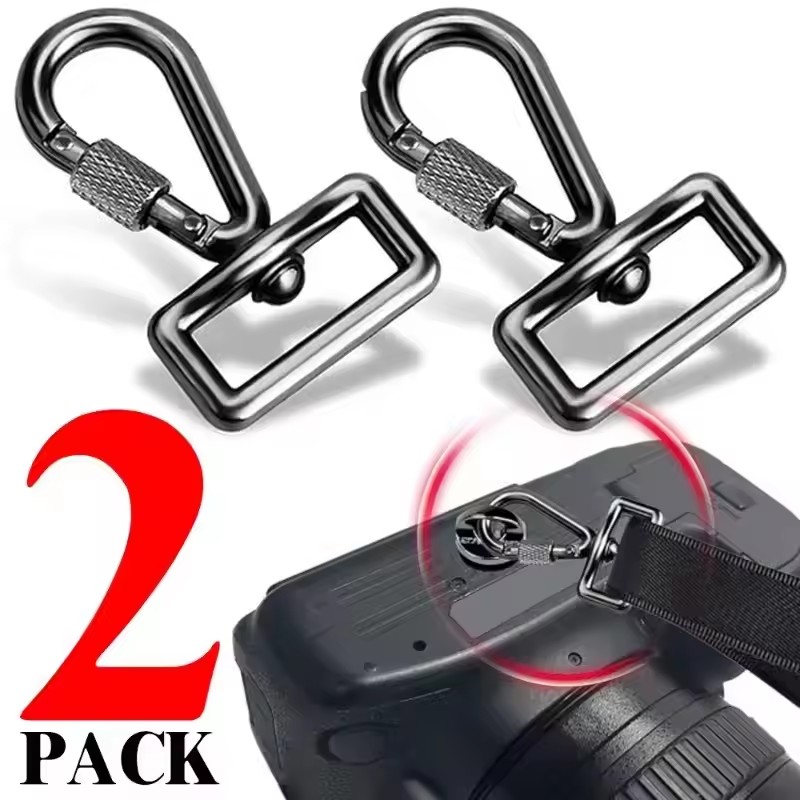 D Ring Strap - カメラショルダーストラップ用ネジ 1/4 Dリングネジ 金属ロック付きクイックリリースバックル ショルダーストラップフック用 SLRカメラ三脚用