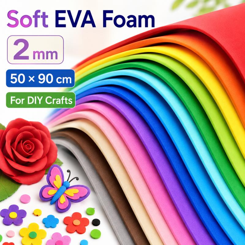 Cosplay Props Eva Foam - カラフルなEVAフォームシート 厚さ2mm 50x90cm ソフトで耐久性のあるコスプレクラフトフォーム DIYコスチューム、アート、小道具、学校プロジェクト用