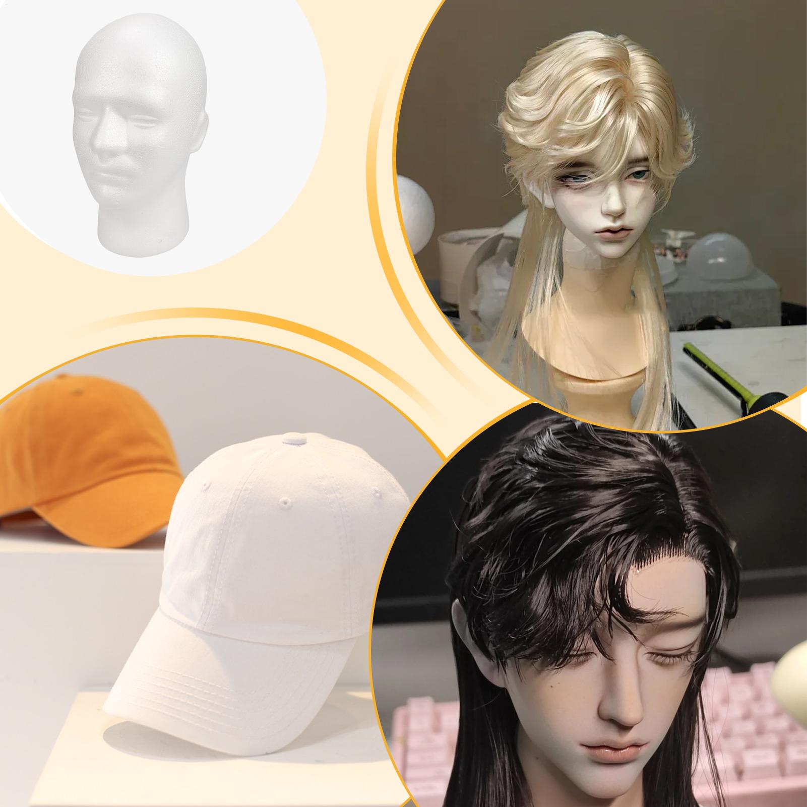 男性用、泡素材のヘアモデル、ウィッグスタンド、マネキンヘッド - Cosplay Prop Foam のレビューと価格